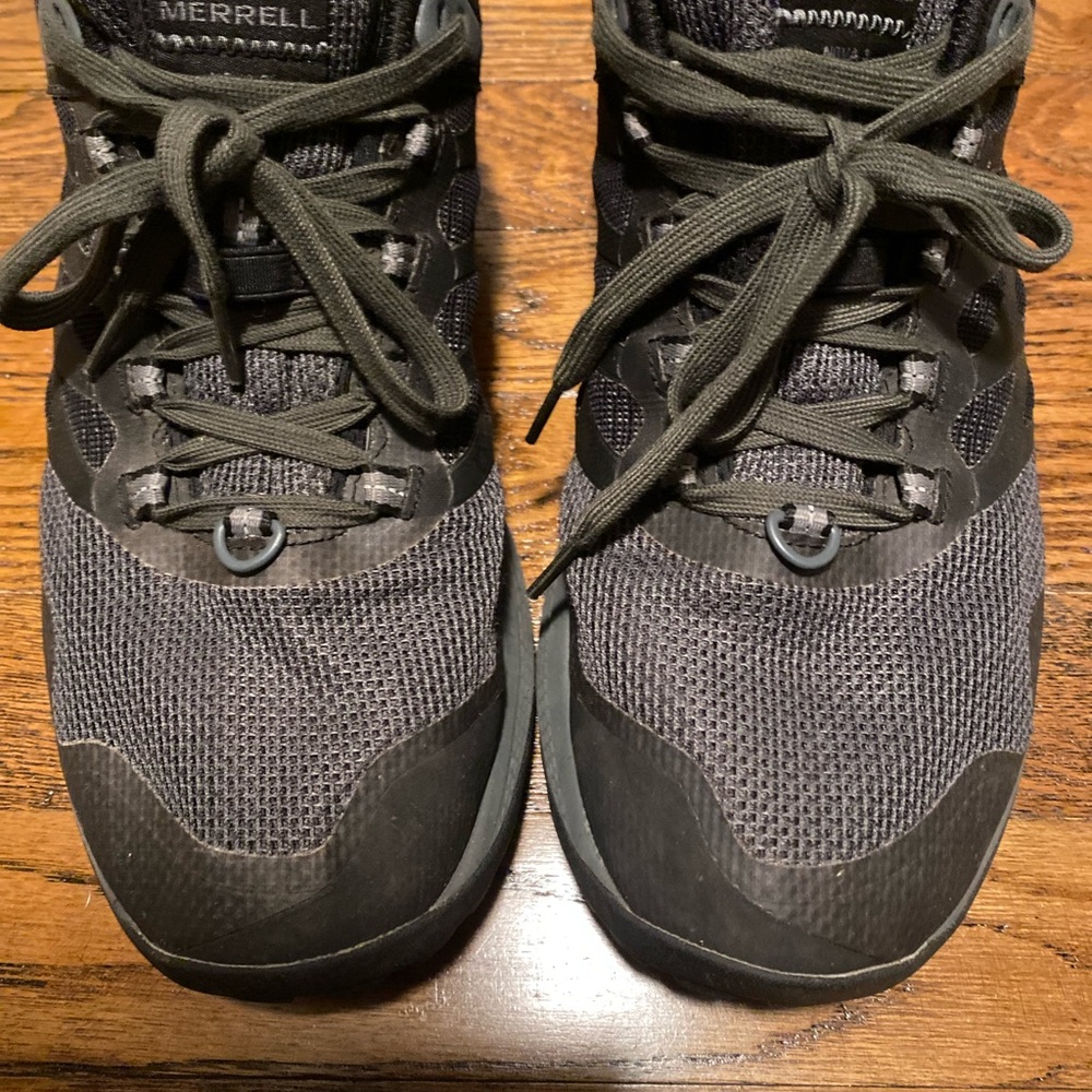 Merrell Charcoal and Black  Men’s size 11W Trail Shoes